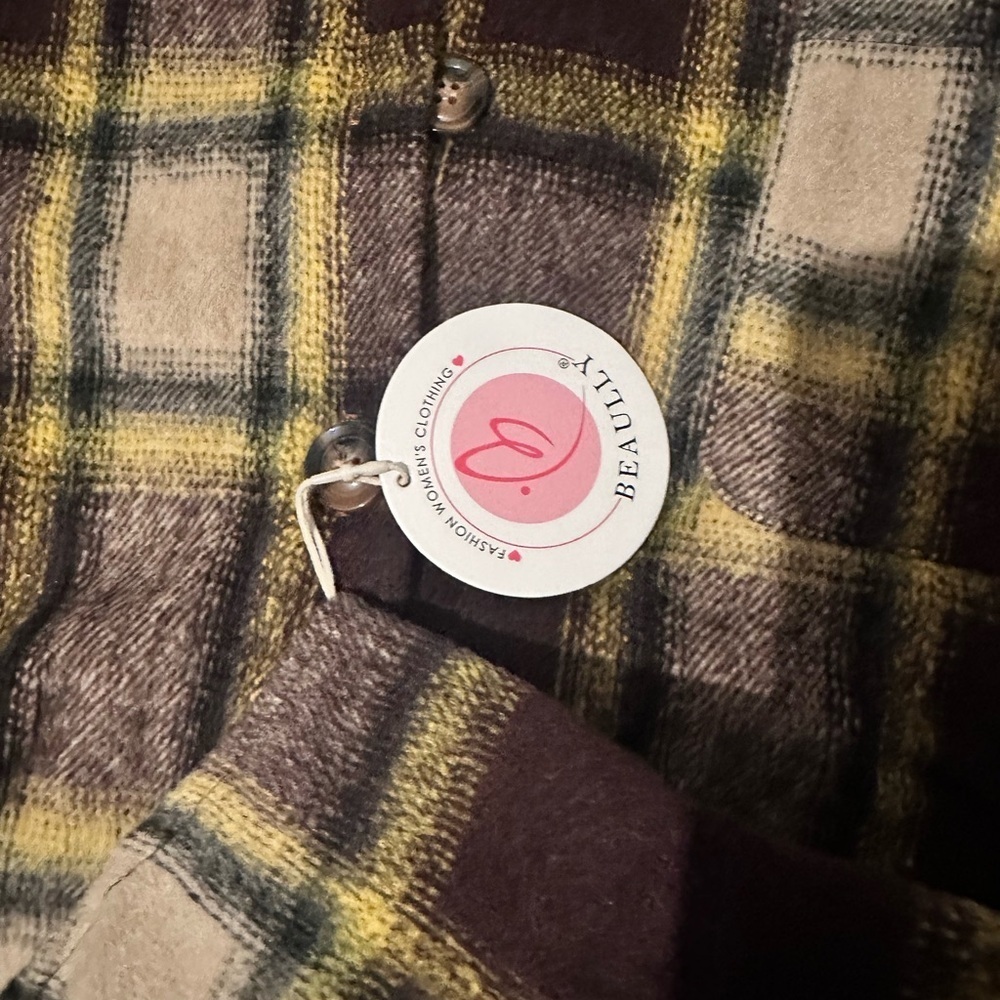 Brown Plaid Button-Up Shirt - Picture 4 of 5